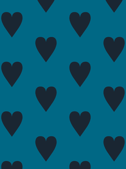 Heart and Soul | Large, Black on Blue