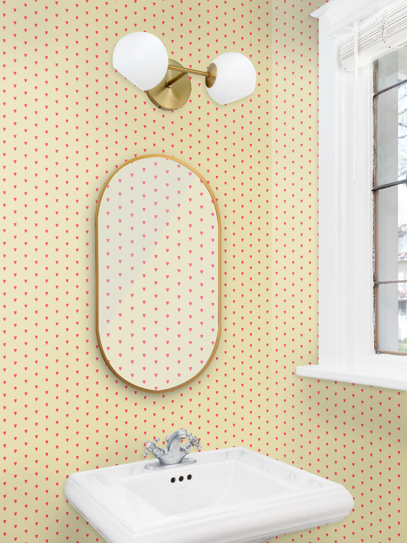 Heart and Soul | Small, Pink on Yellow